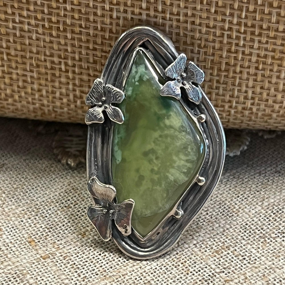 Izovella Phernite sterling silver ring Size 7 Artisan Handmade OOAK